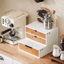 SoBuy Kaffekapselæske | opbevaringsboks | bambus skuffeæske FRG180-WN Discount