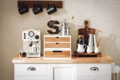 SoBuy Kaffekapselæske | opbevaringsboks | bambus skuffeæske FRG180-WN Discount