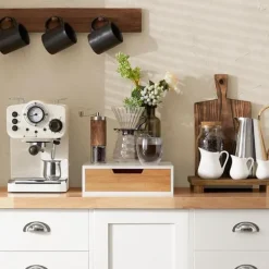 SoBuy Kaffekapselæske, opbevaring af kaffekapsler eller teposer, hvid, FRG179-WN Sale