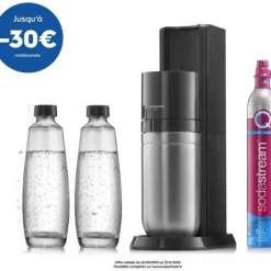 Sodastream Sodavandsmaskiner>läsk- och kolsyrat vattenmaskin - DUO Black - 2 glaskaraffer - 1 60L gaspåfyllning