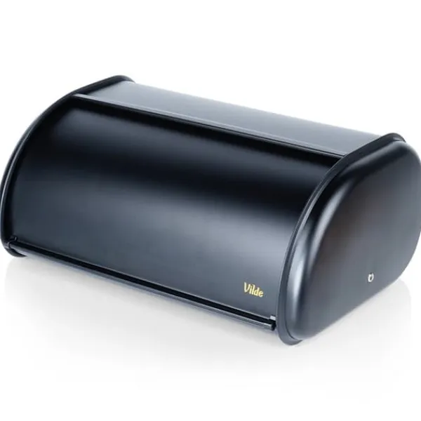 Sort brødkasse i stål 43x27,5x18,5 cm Discount