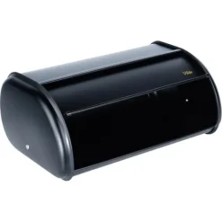 Sort brødkasse i stål 43x27,5x18,5 cm Discount
