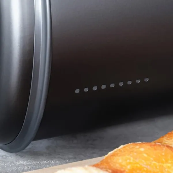 Sort brødkasse i stål 43x27,5x18,5 cm Discount