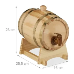 Spiritusdispenser, Træfad, 23x16x25.5 cm, Natur New