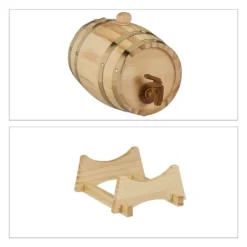 Spiritusdispenser, Træfad, 23x16x25.5 cm, Natur New