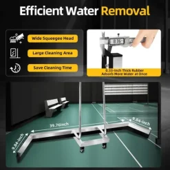 Rengøringsudstyr>Squeegee, rustfrit stål, 25 cm hovedlængde, ergonomisk design, let 2,05 kg, egnet til sportsbaner
