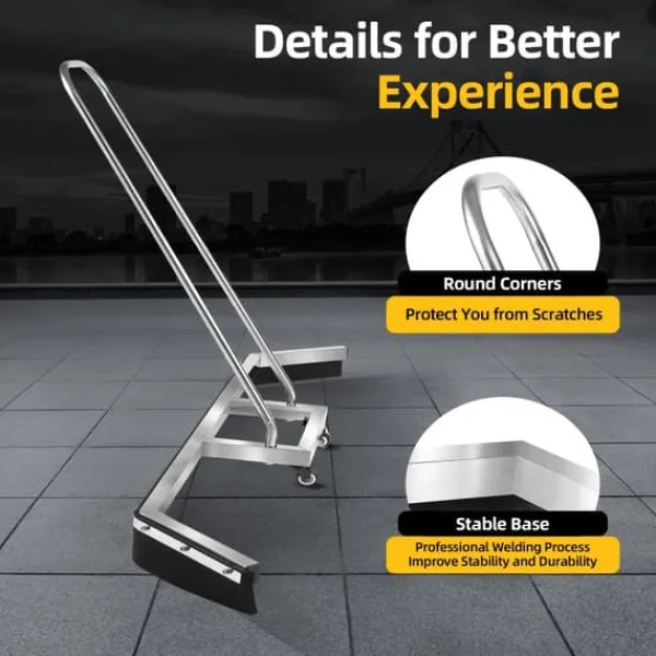 Rengøringsudstyr>Squeegee, rustfrit stål, 25 cm hovedlængde, ergonomisk design, let 2,05 kg, egnet til sportsbaner