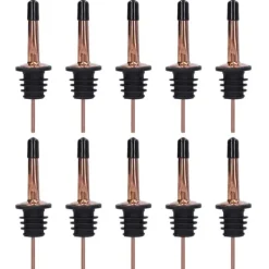 Sæt med hældepropper i rustfrit stål til vin - 10 dele (rosaguld sort) Sale