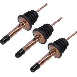 Sæt med hældepropper i rustfrit stål til vin - 10 dele (rosaguld sort) Sale