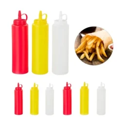 Sæt med saucedispensere, 21x7x5,5 cm, rød gul hvid Sale