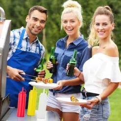 Sæt med saucedispensere, 21x7x5,5 cm, rød gul hvid Sale