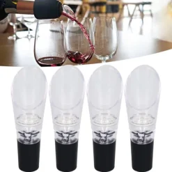4st vinluftare hällare PC Miljövänlig karaffpipstång Tillbehör för hushållsfestSilver