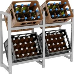 Vinflaskeholdere>Stak med 4 kasser drikkestandere 31 x 91 x 75 cm
