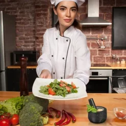 Støder og morter, granit, 12x8,5 cm, sort Outlet