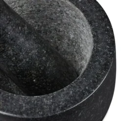 Støder og morter, granit, 12x8,5 cm, sort Outlet