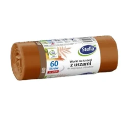 STELLA Affaldsposer med håndtag til affaldssortering BIO 60L 14 stk. brune New