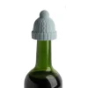 Flaskepropper>Stickad mössa formad vinflaskpropp Silikon Wine Saver Sealer Preserver Återanvändbar för Beer Whisky Blue