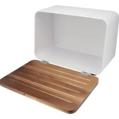 Brødkasser & Brødposer>STÅLBRØDBAGER MED ACACIE LÅG HUSLA 73937