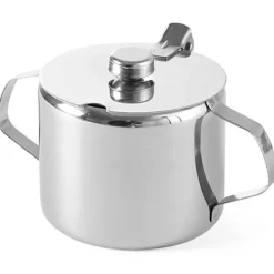 Sukkerskål i rustfrit stål med låg. 85 mm 300 ml - Hendi 452103 Hot