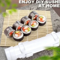 Sushi Maker Sæt i Hvid med Bambusmåtte - Fødevaresikker ABS+PP, nem at bruge, perfekt til hjem og picnic Outlet