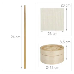 Sushi sæt, bambus, 23x23 cm, natur Sale