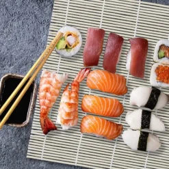 Sushi sæt, bambus, 23x23 cm, natur Sale