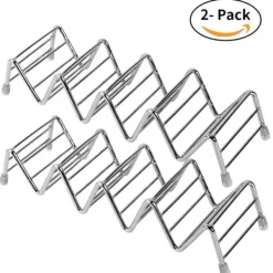 Tilbehør Til Madservering>Taco Holder Sæt med 2, Premium Rustfrit Stål Taco Stativ til Børne Tacos Med Hårde eller Bløde Skaller