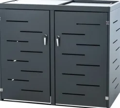 Tilbehør Til Affaldshåndtering>Tanis 2-delt skraldespandsdæksel 80 x 132 x 117 cm