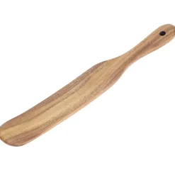 Teaktræsspatel til hjemmelavet madlavning i træ, stegeskovl i fødevarekvalitet, til køkkenudstyr, 26,5 x 3,5 cm Clearance