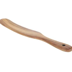 Teaktræsspatel til hjemmelavet madlavning i træ, stegeskovl i fødevarekvalitet, til køkkenudstyr, 26,5 x 3,5 cm Clearance
