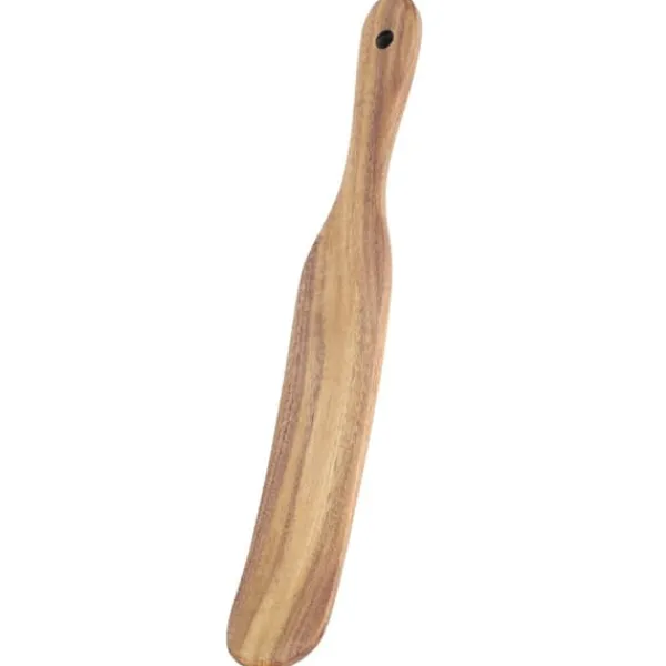 Teaktræsspatel til hjemmelavet madlavning i træ, stegeskovl i fødevarekvalitet, til køkkenudstyr, 26,5 x 3,5 cm Clearance