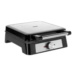 Vaffeljern>TEESA vaffelmaskine, 4 vafler, 1600W, rustfrit stål, effektregulering