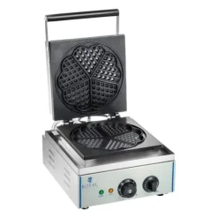 Teflonbelagt vaffelmaskine til runde vafler, hjerteroset, dia. 21 cm Clearance