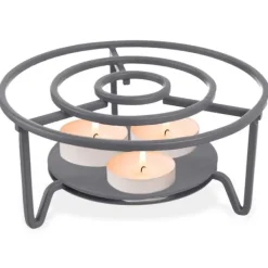 Tekandevarmer, metal, grå, 16,5 cm Discount