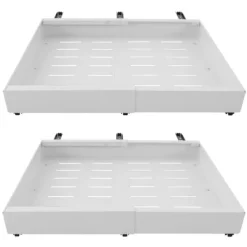 Telescopisk Skuffe, Moderne Design, Justerbar Længde 12,6-20,4 tommer,2Pcs Hvid Online