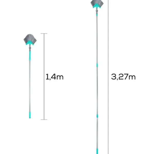 Teleskopisk kost til støv og spindelvæv, trekantet, 140-327 cm Hot