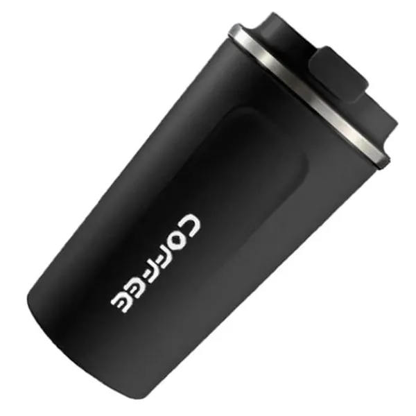 Temperaturdisplay Smart Kaffekop 304 Rustfrit Stålisolering Bærbar Simple Style Sort 510ml