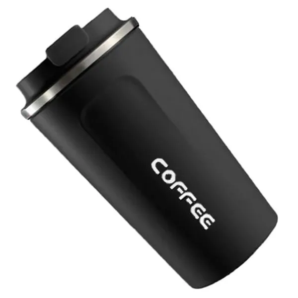 Temperaturdisplay Smart Kaffekop 304 Rustfrit Stålisolering Bærbar Simple Style Sort 510ml