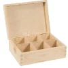 Teæske, træ teæske med 6 rum