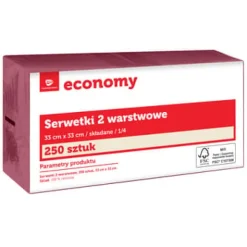 TG Economy Serviet 33x33 cm, 2-lags bordeaux 250 stk. Hot