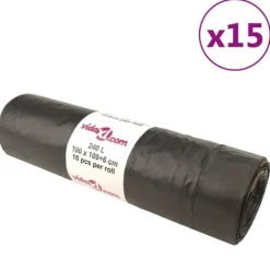 The Living Store affaldsposer med lukkesnor 150 stk. 240 l sort - Skraldeposer Clearance