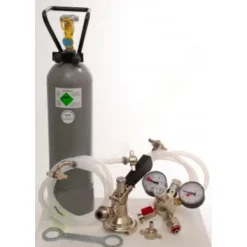 Ølhaner>Tilbehørssæt til Kontakt 2 linjer med 2 x 5 liter adapter, høj kvalitet metal med Bierabstellhahn uden CO2 flaske