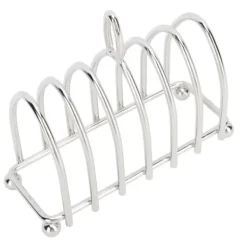 Brødkasser & Brødposer>Toaststativ i rustfrit stål Let at rengøre Vintage rustfast toastbrødstativholder til bagestil 3 6,3x2,5in
