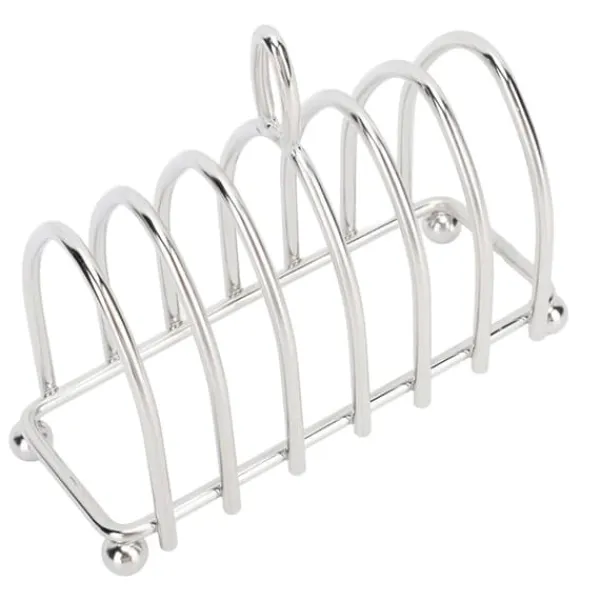 Brødkasser & Brødposer>Toaststativ i rustfrit stål Let at rengøre Vintage rustfast toastbrødstativholder til bagestil 3 6,3x2,5in