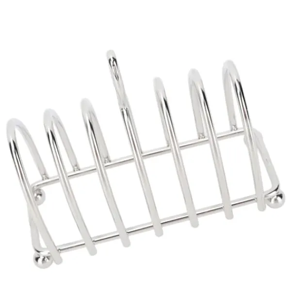 Brødkasser & Brødposer>Toaststativ i rustfrit stål Let at rengøre Vintage rustfast toastbrødstativholder til bagestil 3 6,3x2,5in