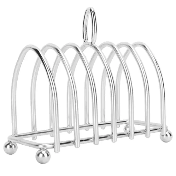 Brødkasser & Brødposer>Toaststativ i rustfrit stål Let at rengøre Vintage rustfast toastbrødstativholder til bagestil 3 6,3x2,5in
