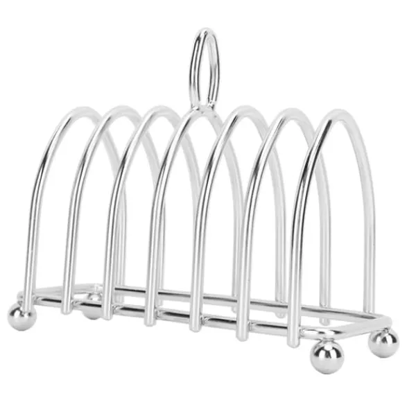 Brødkasser & Brødposer>Toaststativ i rustfrit stål Let at rengøre Vintage rustfast toastbrødstativholder til bagestil 3 6,3x2,5in