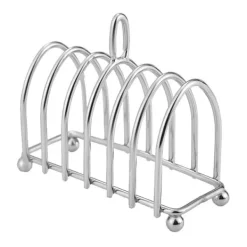 Toaststativ med 6 skiver i rustfrit stål med håndtag til køkken og bageri Clearance