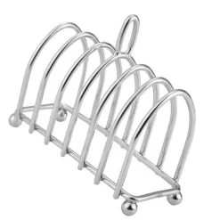 Toaststativ med 6 skiver i rustfrit stål med håndtag til køkken og bageri Clearance