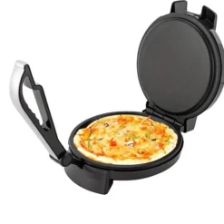 Brødristere, Raclettegrills Og Sandwichtoastere>Tortillamaskine, justerbar temperaturkontrol, non-stick overflade, rustfrit stål design, pladsbesparende kompakt størrelse